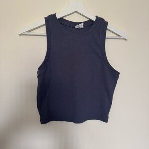 Tilly's Navy Ribbed Crop Tank